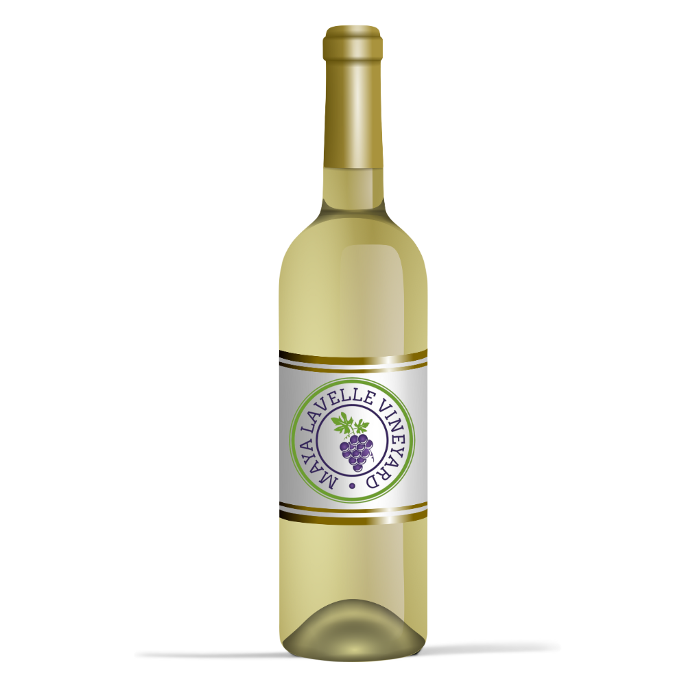 the white wine’s bottle, cut out
